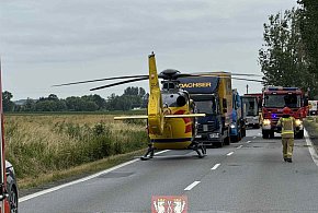 Zablokowana DK8 po wypadku. Lądował LPR-86739