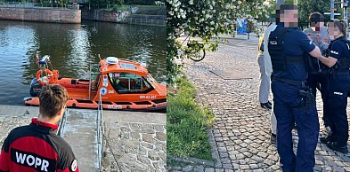 Hiszpanie zażyli porannej kąpieli w Odrze przy Ostrowie Tumski