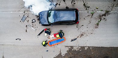 Wypadek na A4. Przy węźle Pietrzykowice lądowało LPR