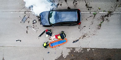 Wypadek na A4. Przy węźle Pietrzykowice lądowało LPR