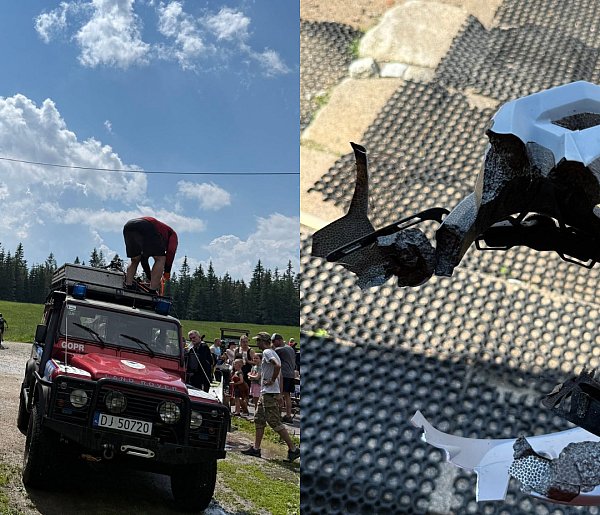 Piorun trafił w rowerzystkę w Górach Izerskich. Kask dosłownie się rozpadł