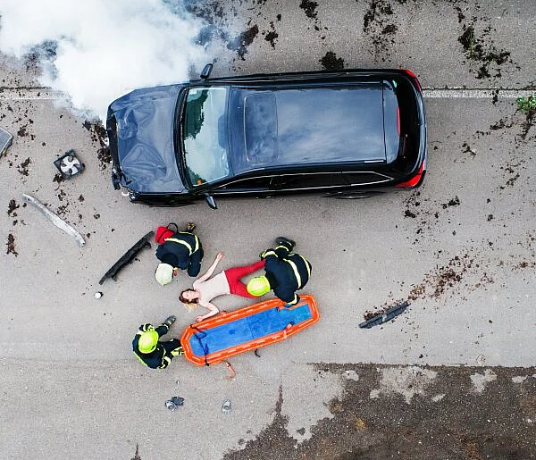 Wypadek na A4. Przy węźle Pietrzykowice lądowało LPR