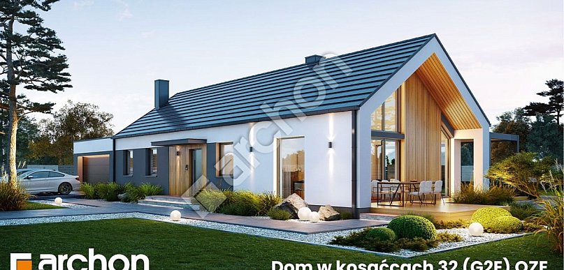 Dom w kosaćcach 32 (G2E) OZE - nowoczesna parterówka z wygodnym garażem dwustanowi